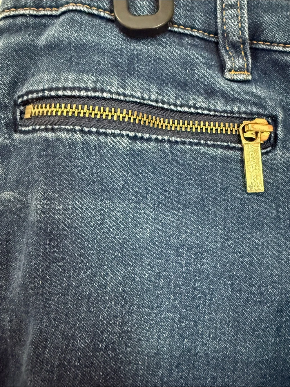 Michael Kors Skinny Jeans Gold Zip Pocket Medium - light Wash Women's Size 10